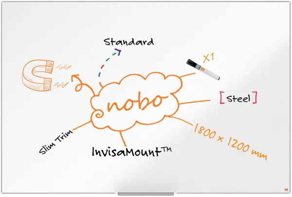 Nobo Impression Pro Stahl-Whiteboard 180x120cm weiß